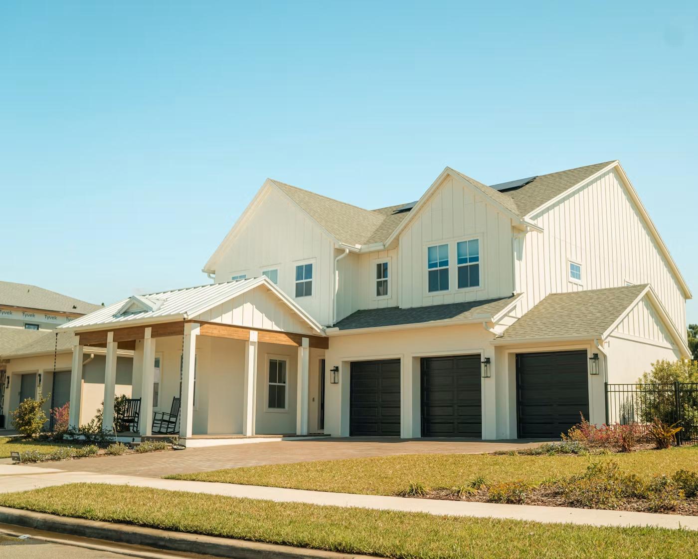 Modern farmhouse-style custom home exterior